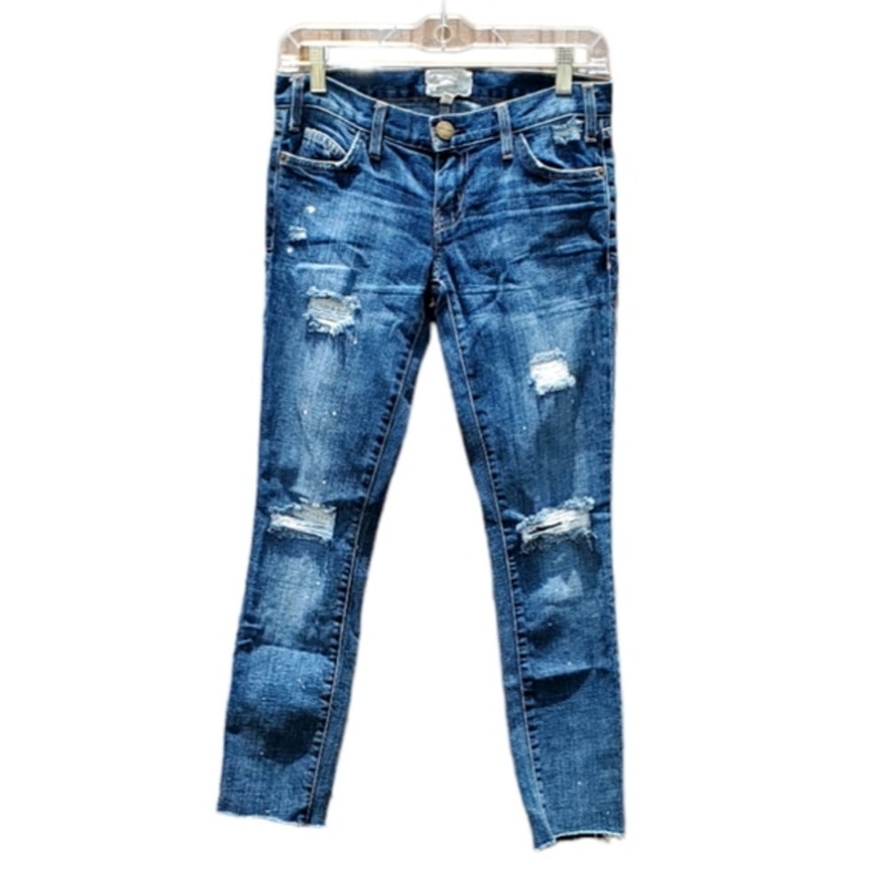 Current/Elliott Women The Skinny Loved Destroy Distressed Denim Jeans Size 24